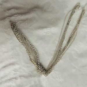 Silver knot and chain necklace